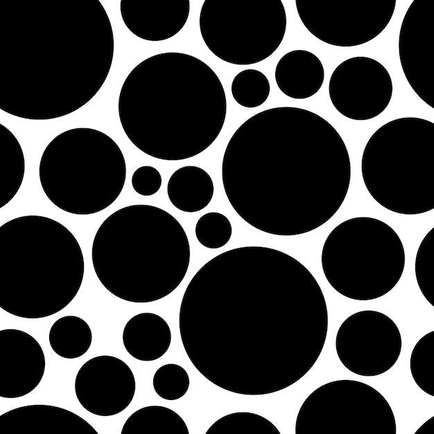 Vector seamless pattern black circles of different sizes