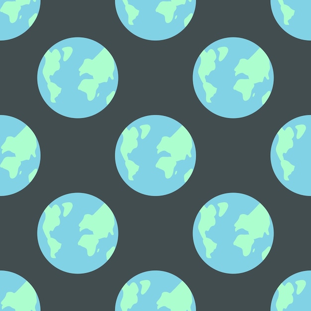 Seamless pattern of black space with planets Earth Galactic pattern Pattern for Earth Day