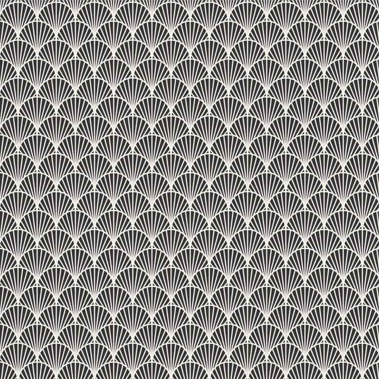Vector seamless pattern black and white sea shell
