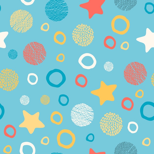 Vector seamless pattern blue background outer space concept