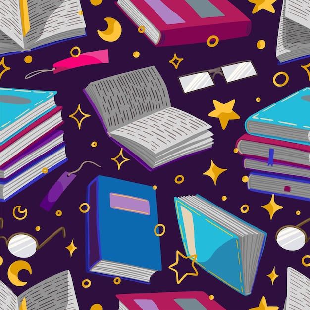 Books wallpaper on white background Royalty Free Vector