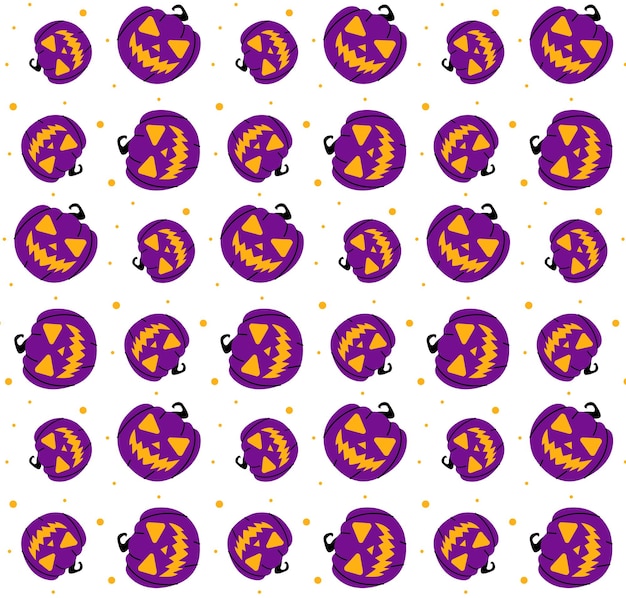 Seamless pattern of bright multicolored haloween pumpkins