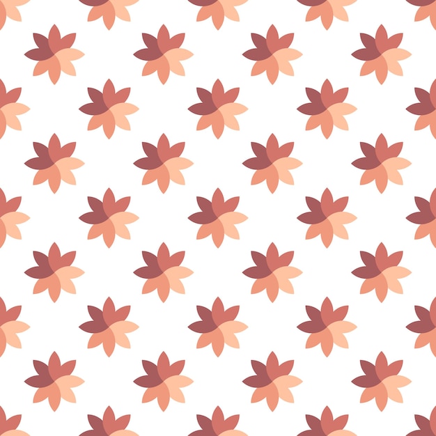 Vector seamless pattern of brown beige flowers on white background perfect for fabric textile wallpapers