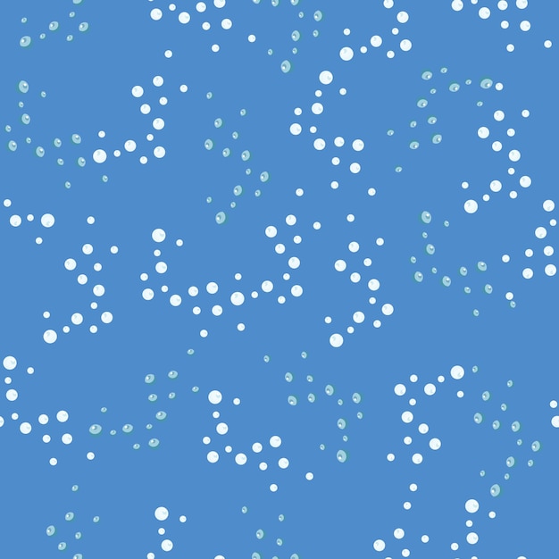 Seamless pattern bubbles on light blue background. White flat texture of soap for any purpose.