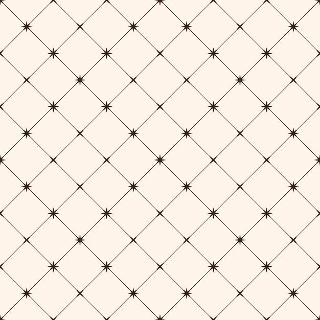 seamless pattern in a cage with stars on a beige background