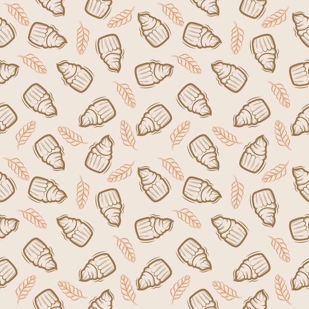 seamless pattern cake and wheat vector