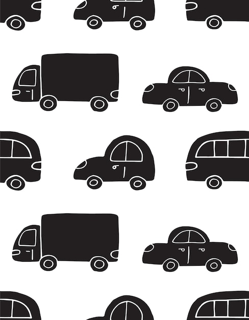 Seamless pattern of cars