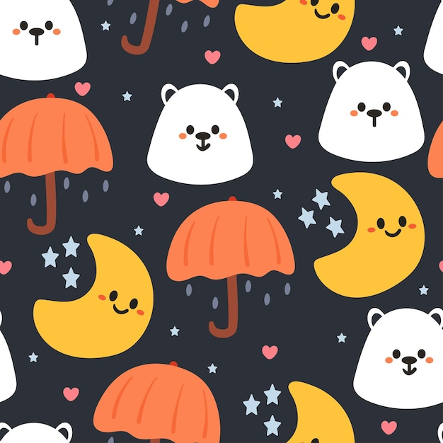 Seamless pattern cartoon bear for kids wallpaper fabric print gift wrapping paper