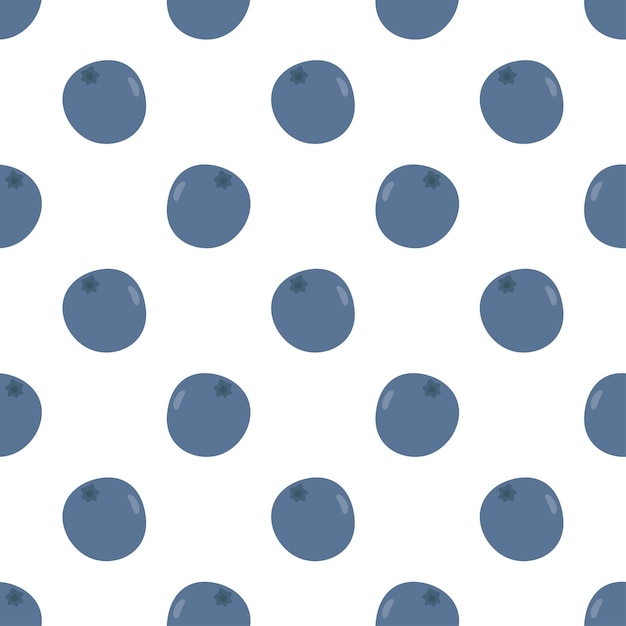 Seamless pattern cartoon blueberries vector illustration