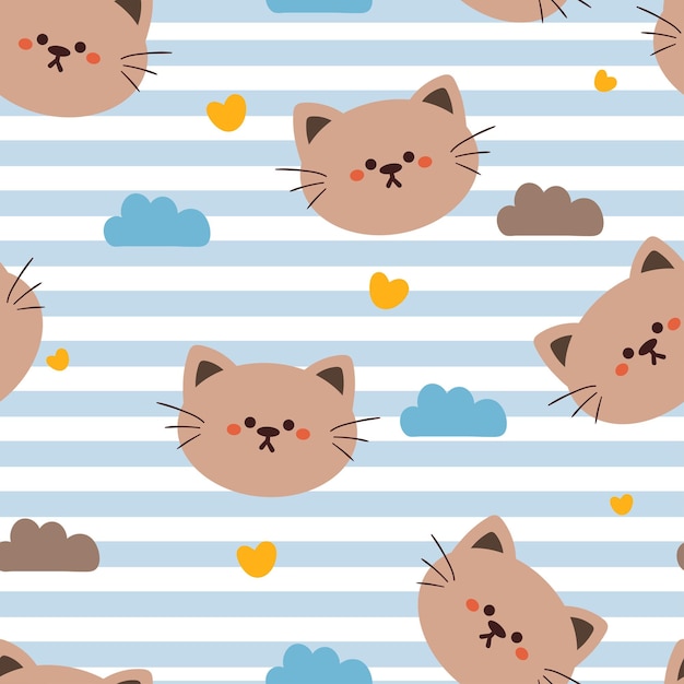 seamless pattern cartoon cat cute animal wallpaper for textile gift wrap paper