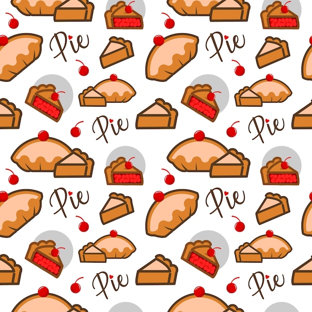 seamless pattern cartoon cute pie bakery