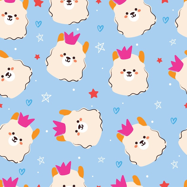 seamless pattern cartoon llama cute animal wallpaper illustration for gift wrap paper