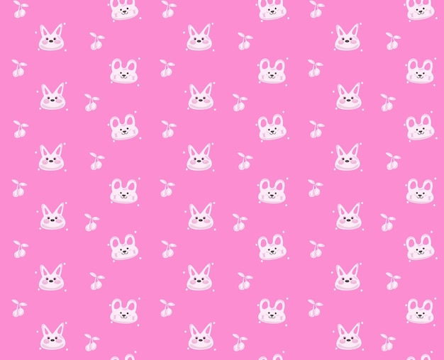 Vector seamless pattern of cartoon teddy bear on pink background vector seamless background