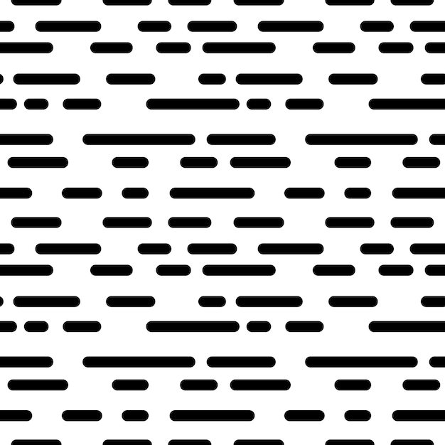 Seamless pattern chaotic horizontal strokes black white