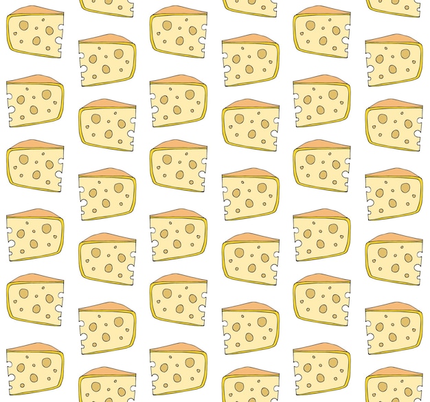 Vector seamless pattern of cheese