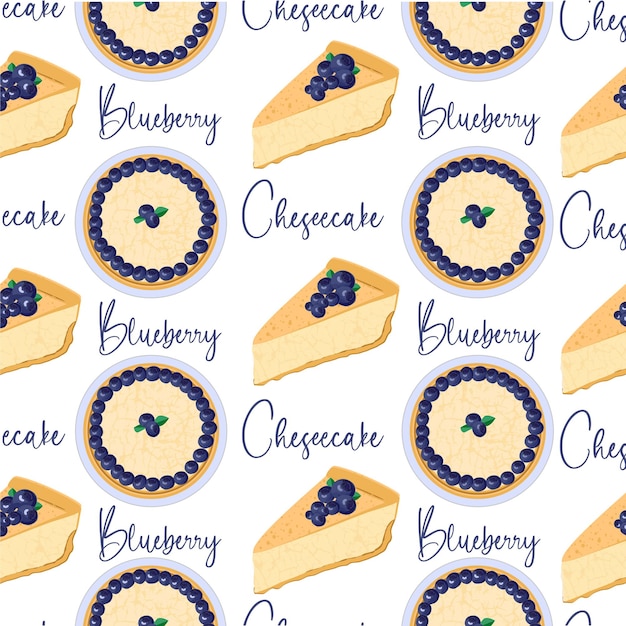 Vector seamless pattern of cheseecake