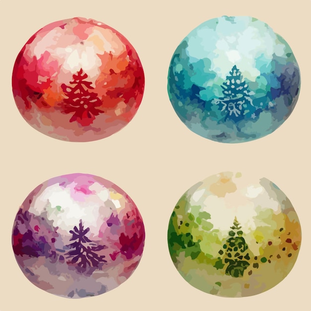 Seamless pattern christmas balls aquarelle balls endless background pattern newyear holidays