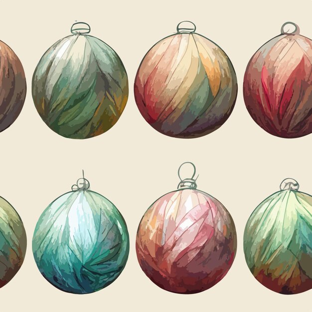 Seamless pattern christmas bubbles aquarelle xmas balls endless background pattern Multicolor