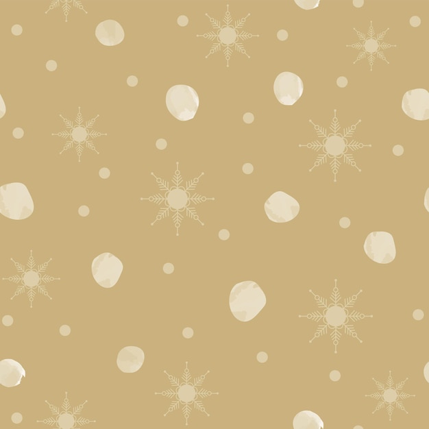 Seamless pattern christmas decoration yellow background snowflakes stars festive decor new year