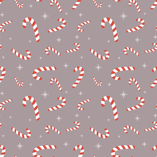 Vector seamless pattern for christmas and new year packaging vector illustration seamless background with cute lollipop celebration icons for design