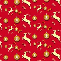 Seamless pattern of christmas and new year on red background