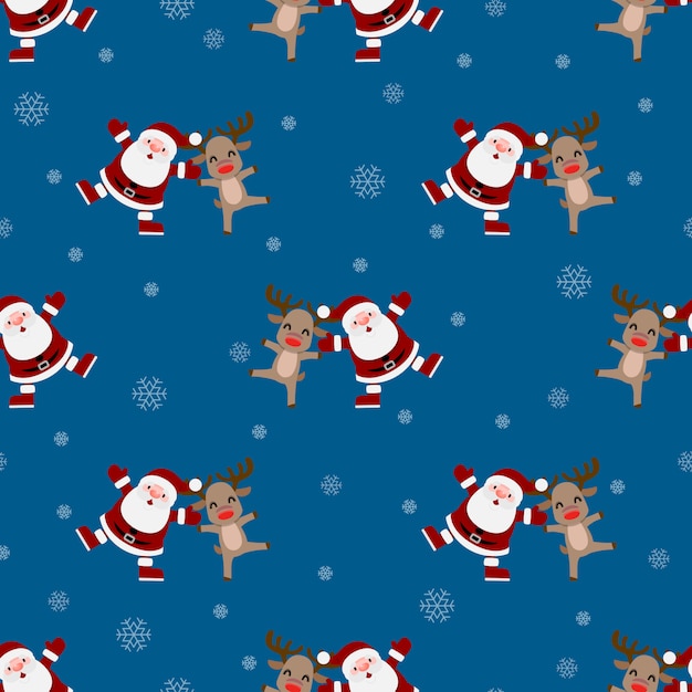 Seamless pattern of christmas santa claus