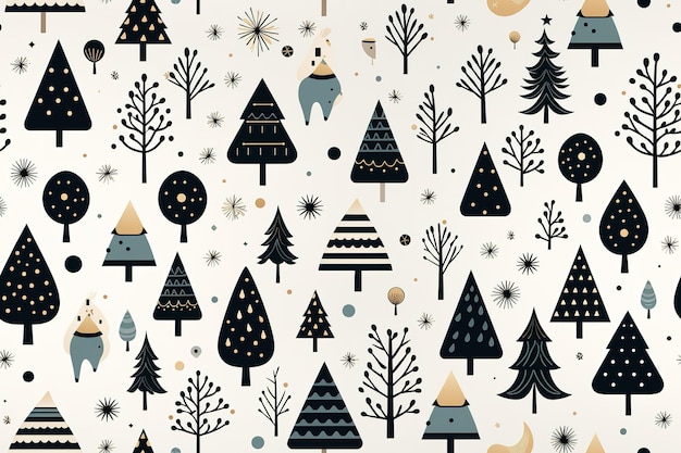 Seamless pattern of Christmas tree Abstract forest trees Cute pattern with trees for textiles