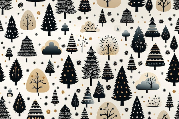 Seamless pattern of Christmas tree Abstract forest trees Cute pattern with trees for textiles