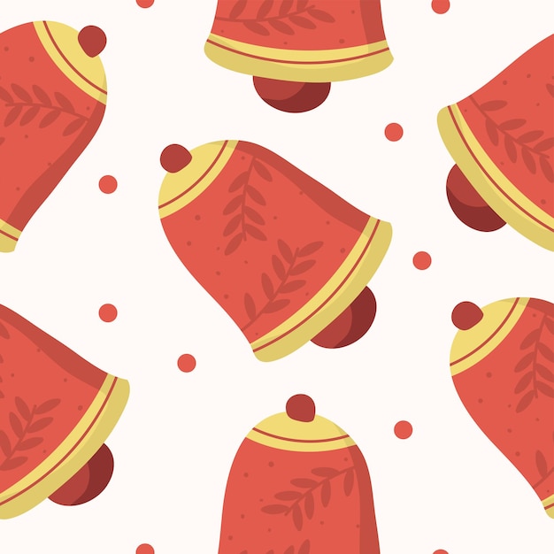 seamless pattern for christmas with bell for gift wrapping