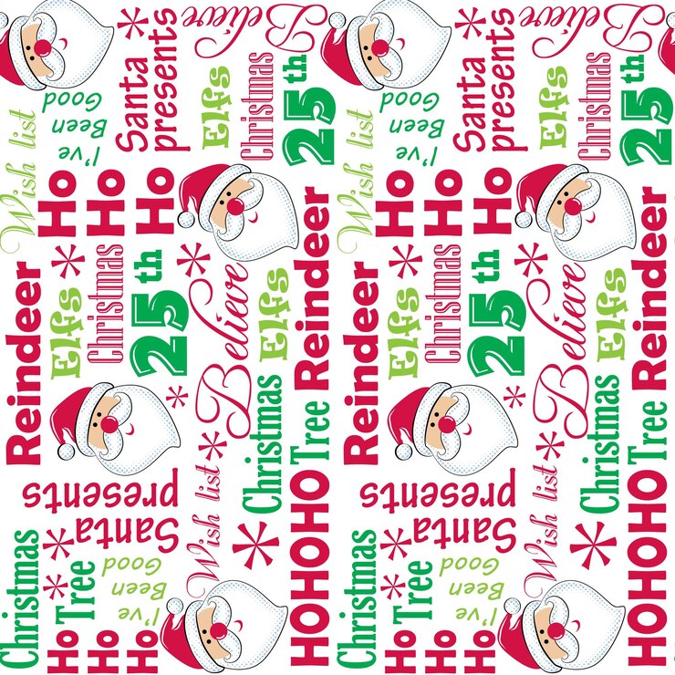 वेक्टर seamless pattern of christmas wordings with cute santa claus -christmas vector design