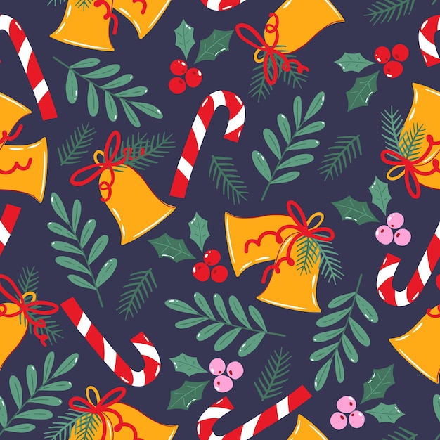 クリスマスの包装紙やテキスタイルのシームレスなパターン。
