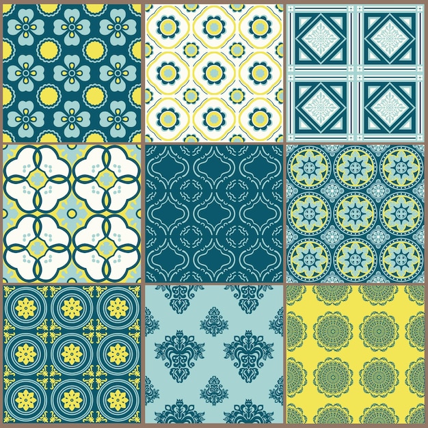 Seamless pattern Collection - Vintage Tile for wallpaper