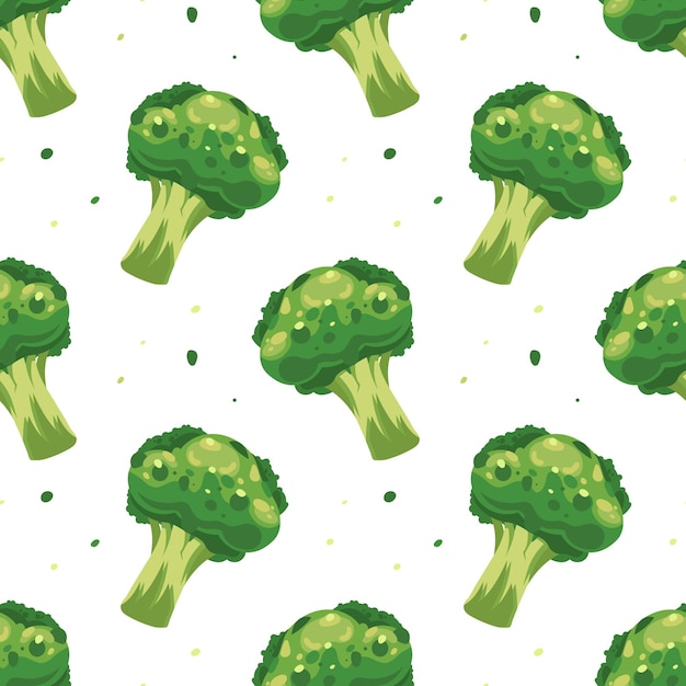 Vector seamless pattern, colorful broccoli, vegetable print. kitchen decor, textile, vector