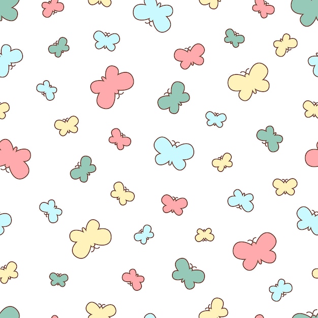 Seamless pattern of colorful butterflies