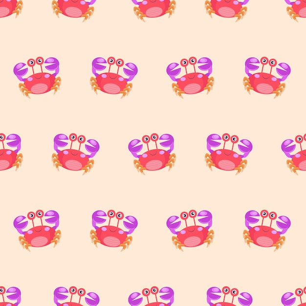 seamless pattern of colorful cute crab premium vector