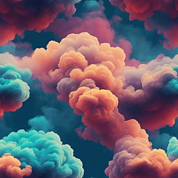 Seamless pattern colorful Smoke