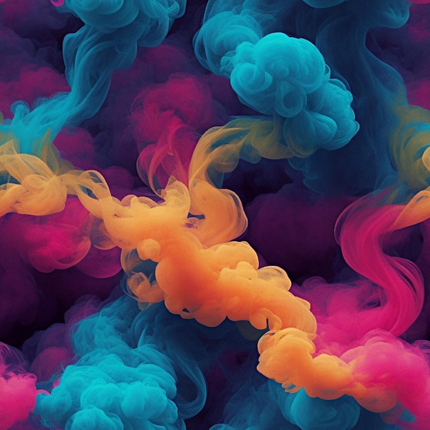 Vector seamless pattern colorful smoke