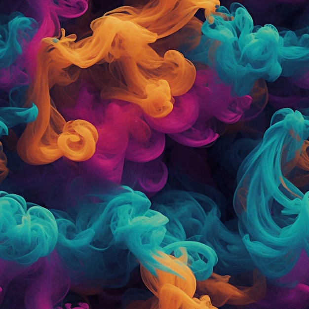 Seamless pattern colorful smoke