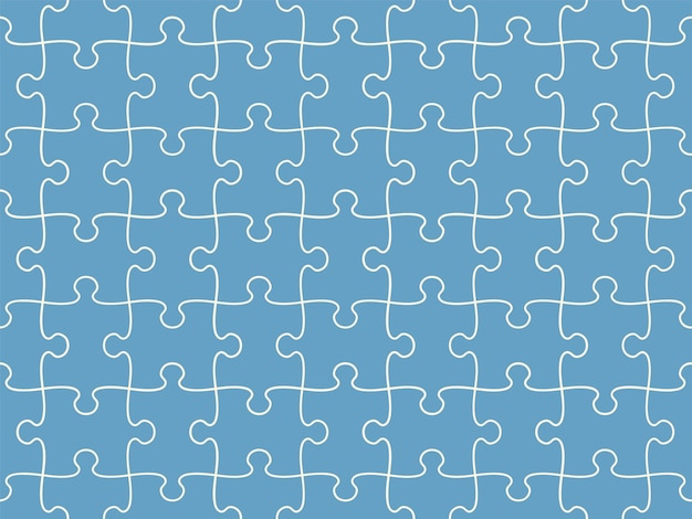 Seamless pattern of completed puzzle pieces grid