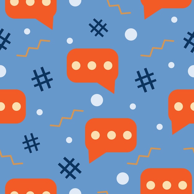 Seamless Pattern, concept of Social activity and Communication.