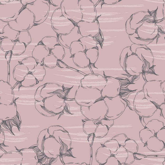 Vector seamless pattern cotton