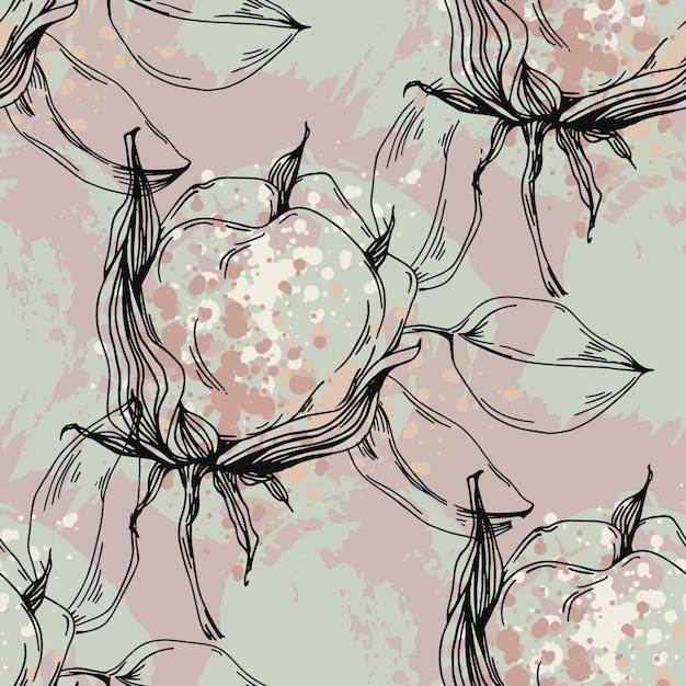 Vector seamless pattern cotton