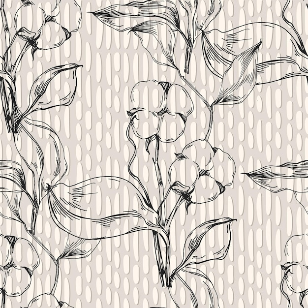 Vector seamless pattern cotton