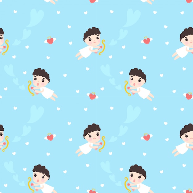 Seamless pattern cupid