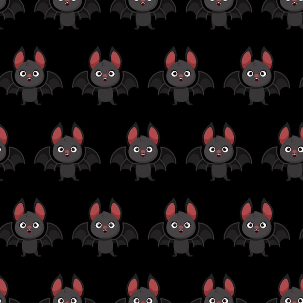 Seamless pattern of cute bat characters