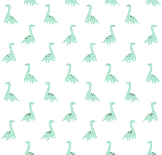 Seamless pattern of cute dinosaurs