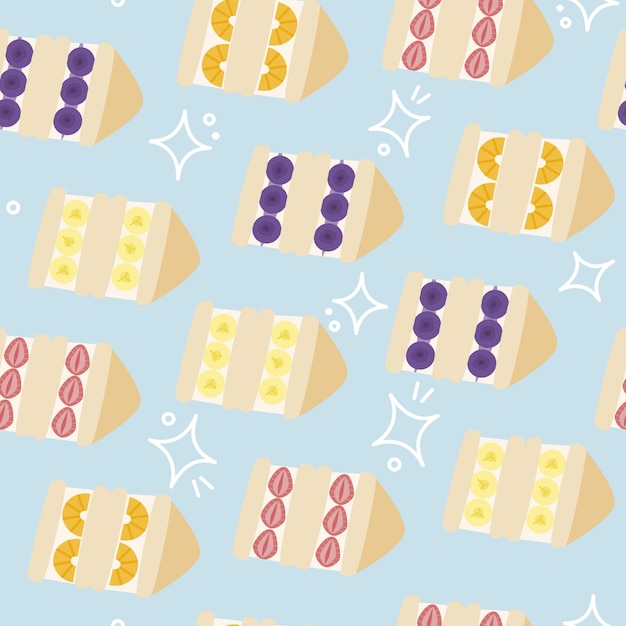 Seamless Pattern Cute Food