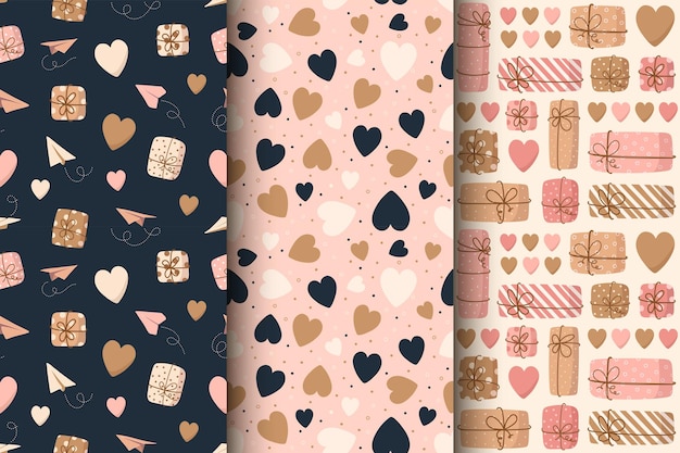 seamless pattern of cute hearts for Valentine day