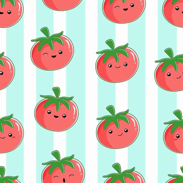 Seamless pattern cute tomato