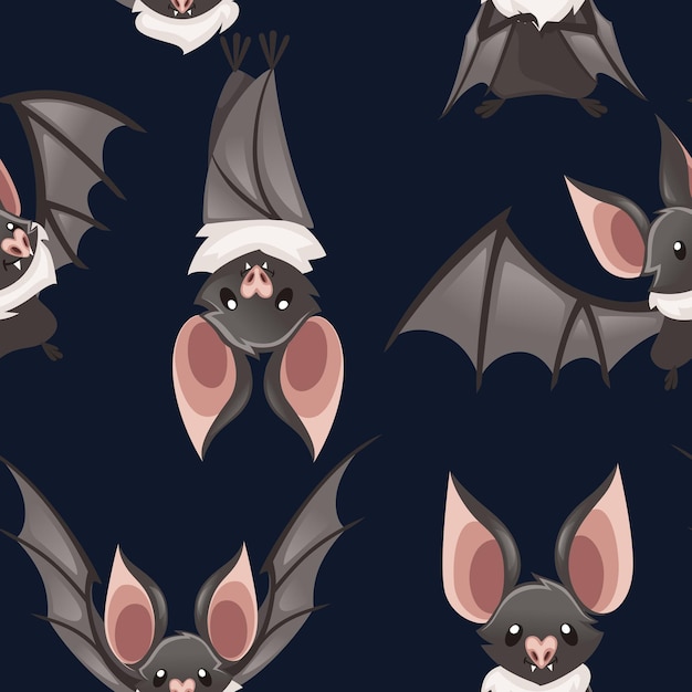 seamless pattern of cute vampire bat illustration 